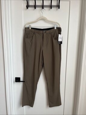 Quiksilver Men's Olive Brown Stretch Chinos Size 34X30